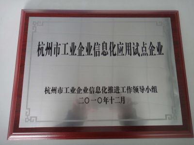 杭州市工业企业信息化应用试点企业